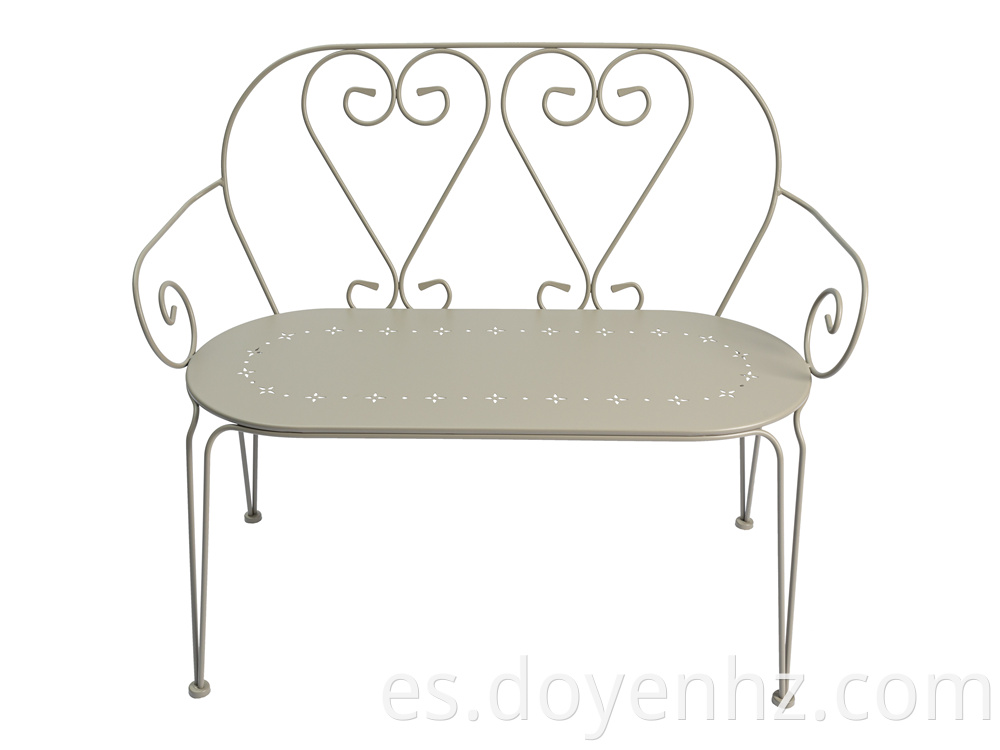 Garden Metal Heart Bench